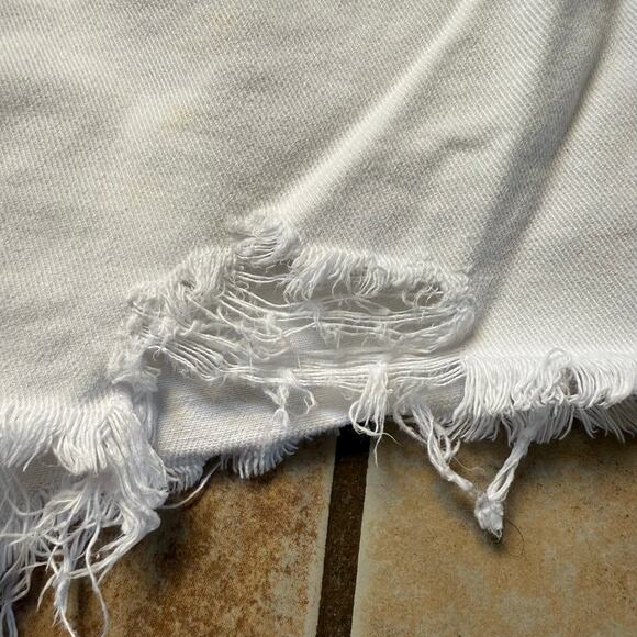 Agolde Parker‎ White Denim Shorts Size 27 Distressed Summer Basic Classic - Picture 4 of 10
